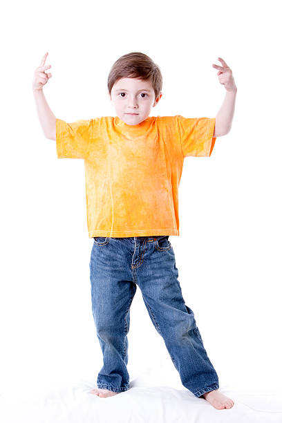 istock Real People: Caucasian Little Boy Standing Cool Attitude Full Length 161370674