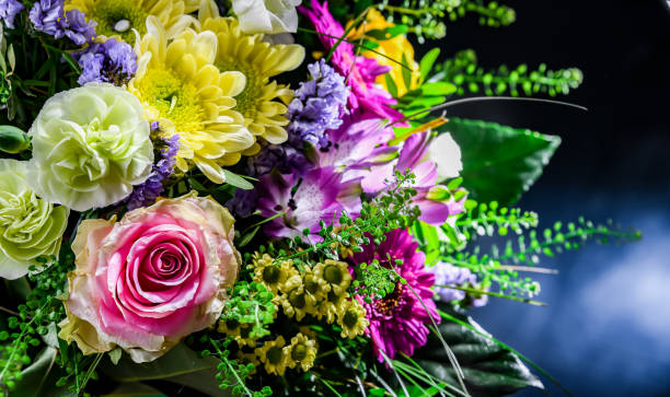 istock Composition with a bouquet of freshly cut flowers 1613711473