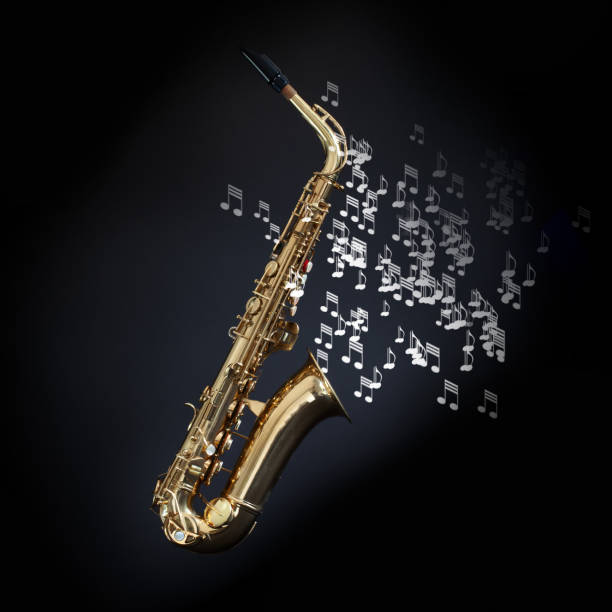 Close-up detail of a saxophone reed, with a shallow depth of field creating a dreamy bokeh effect in the background. A symbol of jazz, blues, and live musical expression.