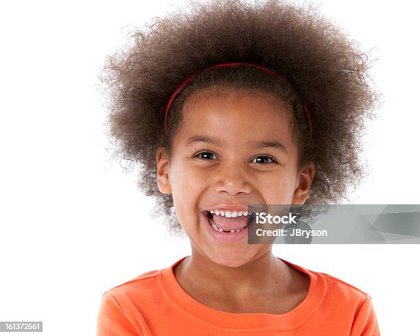 Laughing African American Little Girl Closeup Headshot Stock Photo - Download Image Now