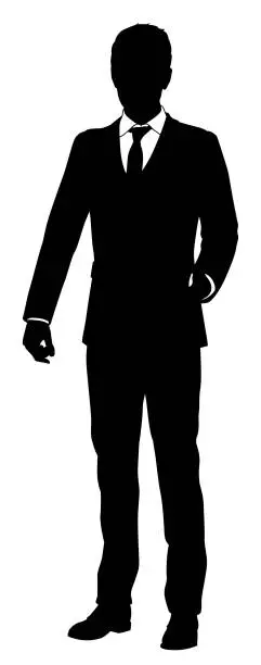 Vector illustration of Business People Man Silhouette Businessman