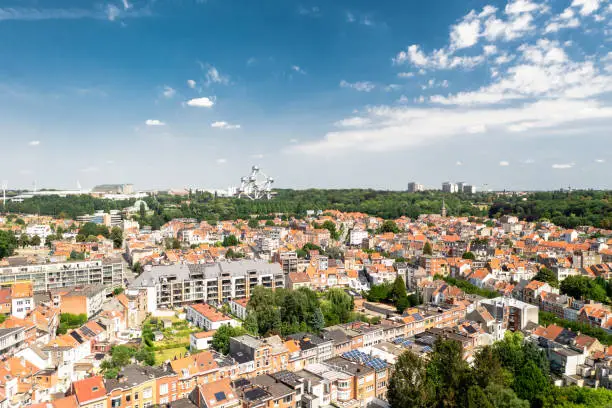 Aerial view of Brussels, the capital of Belgium in Europe