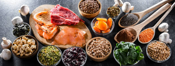istock Composition with food products rich in zinc 1613770832