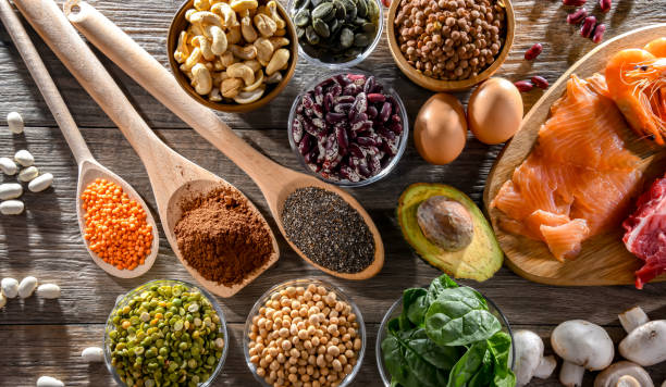 istock Composition with food products rich in zinc 1613771362