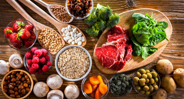 istock Composition with food products rich in iron 1613772926