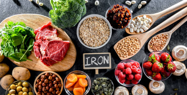 istock Composition with food products rich in iron 1613773451