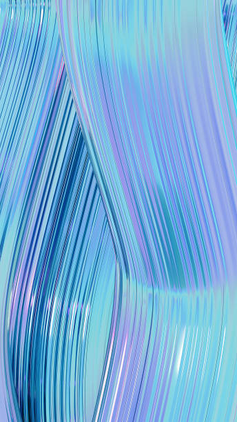 istock Holographic shiny abstract wavy lines background modern foil effect 1613778880