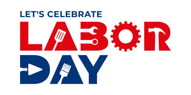Vector illustration of Happy Labor Day Background Design.