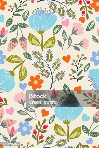 istock Floral seamless pattern . 1613795072