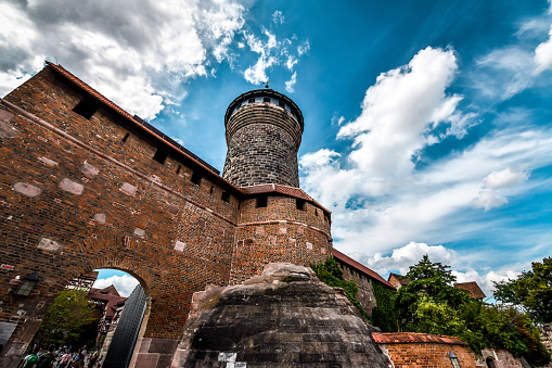 Nuremberg, Germany - 15th of August, 2022. Entrance To Sinwell Tower of Nuremberg Castle.