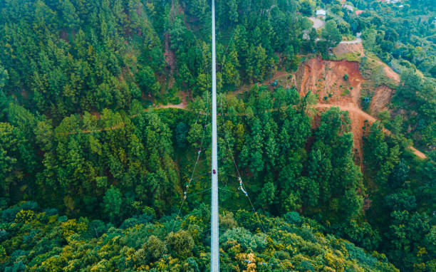 istock Aerial view of suspension bridge 1613827882