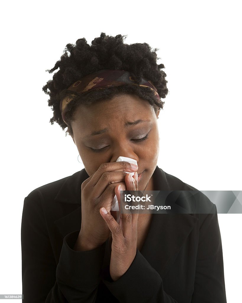 아프리카계 미국인 여성 하나는 또는 독감 과제라면 - 로열티 프리 �슬픔 스톡 사진