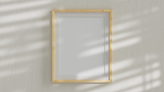 3D rendering frame mockup template with gobo light