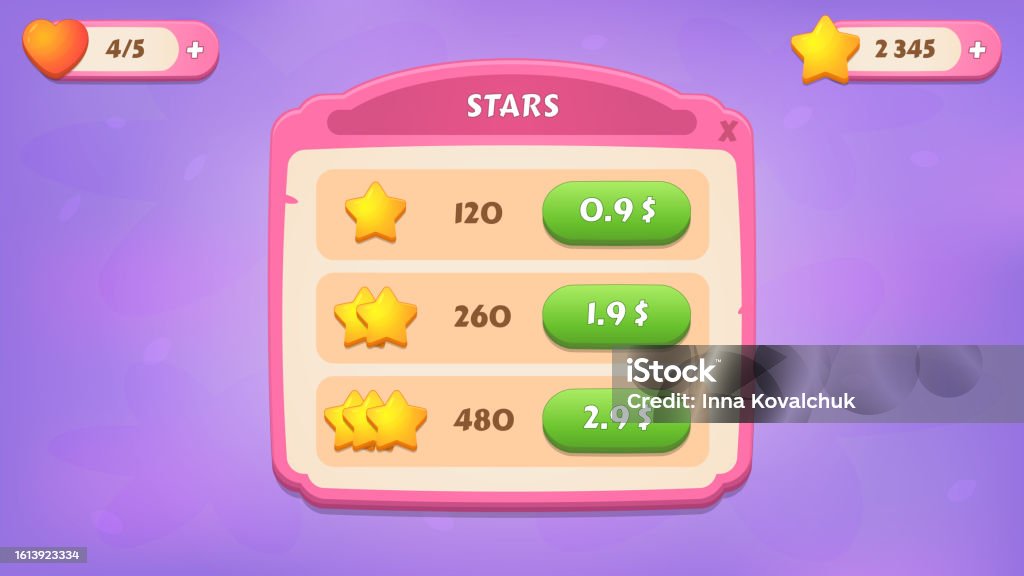 Stars Gui Buying Stars Gui Kit Casual Assets For A Game Mobile A Set Of User ...