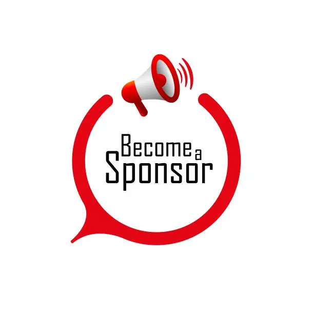 Vector illustration of Become a Sponsor sign on white background