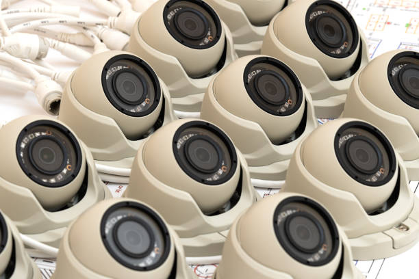 istock Cctv camera security system. Video security equipment . Soft focus photo Good for security service engineering company site or advertising 1613999834