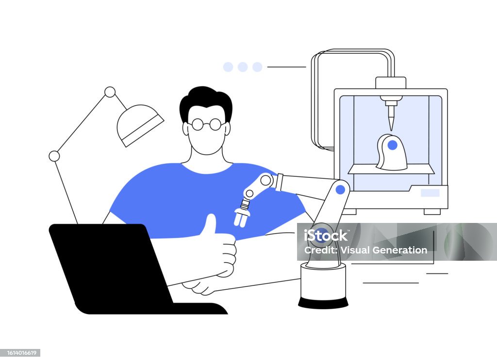 Abstract Robotics Design 3d Printers In Robotics Abstract Concept Vector Illustration Stock ...