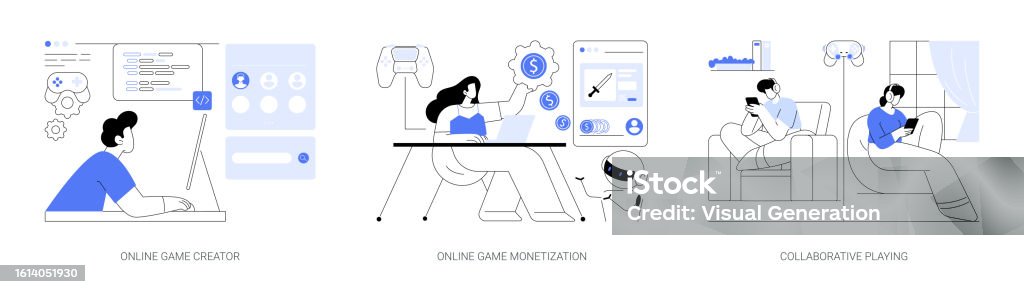 Abstract Game Dev Background Game Platform Abstract Concept Vector Illustrations Stock Illustration ...