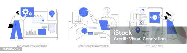 Automation Abstract Pattern Business Process Automation Abstract Concept Vector Illustrations Stock ...