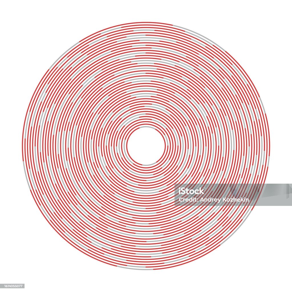 Concentric Segments Of Circles Lines Following A Circle Path Stock