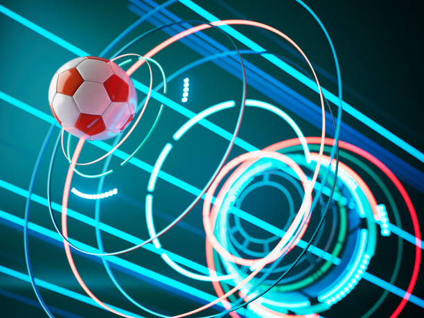 istock football ball 3d object. 3d illustration. graphic background element. sport abstract backdrop. 1614056667