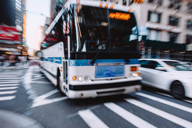 istock New York City transportation - Bus in Manhattan 1614069596