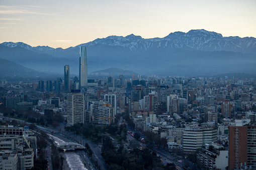 Santiago Chile Winter Skyline