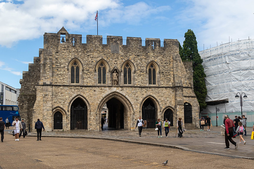 Southampton, United Kingdom - August 6th, 2023:- The Bargate, a Mediaeval gateway into the City of Southampton