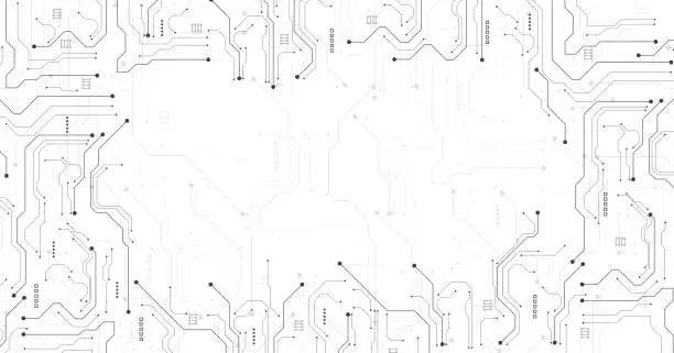 Vector illustration of Technology black circuit diagram concept.