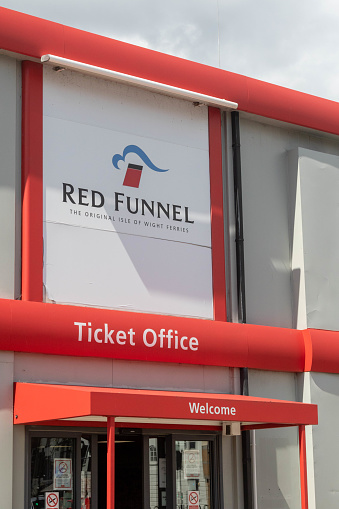 Southampton, United Kingdom - August 6th, 2023:- The Red Funnel Line Ticket Office