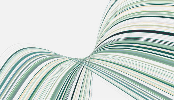 벡터 색상 유동성 곡선 줄무늬 선 데이터 개념 기술 배경 - fluidity stock illustrations