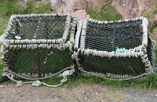 cages traps for fishing for crustaceans and lobsters