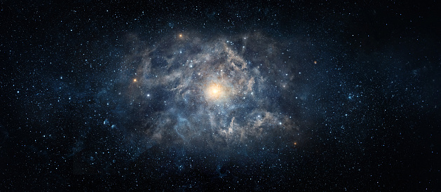 The galaxy against the background of the starry night sky. Panoramic view on Galaxy and stars, view from space. Elements of this image furnished by NASA.