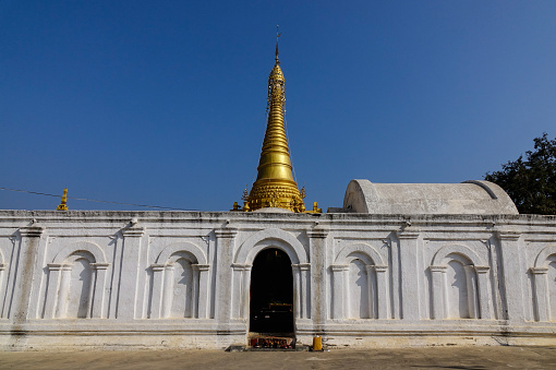 Nyaungshwe, Myanmar - Feb 14, 2016. A Buddhist temple at sunny day in Nyaungshwe, Myanmar. Nyaungshwe is a township of Taunggyi District in the Shan State of Myanmar.