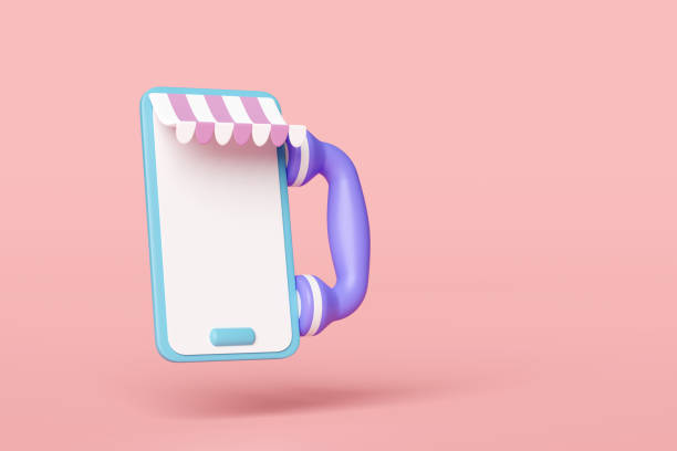 istock 3d smartphone store front with telephone isolated on pink background. online shopping concept, 3d render illustration 1614281113