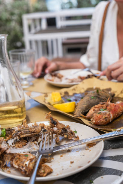 istock Fish bones are left after finishing the meal 1614296892