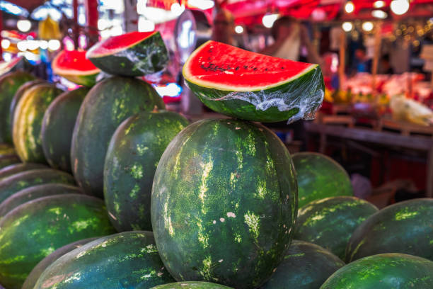 Watermelon on food market Ballaro in Palermo Sicily