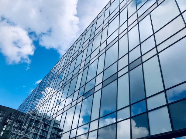 istock Glass facade of the modern office 1614301914