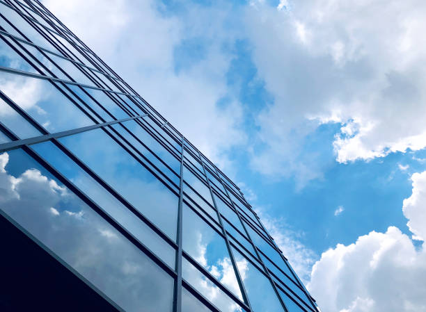 istock Glass facade of the modern office building 1614302452