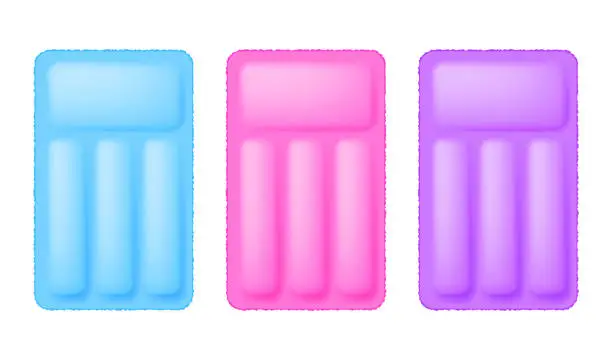 Vector illustration of Set of Inflatable Pool Float Mattresses