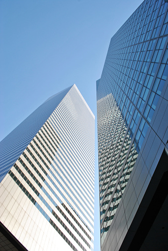 Low angle view of skyscrappers in NYC