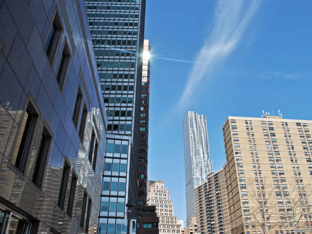 istock Low angle view of buidings in Manhattan, NYC 1614315826
