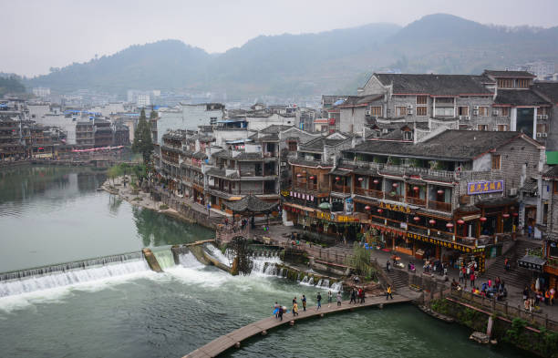 Hunan, China - Nov 6, 2015. View of Fenghuang Ancient Town in Hunan, China. Fenghuang (Phoenix) is a well-preserved town located in western Hunan Province.