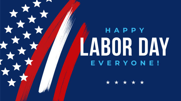 Happy Labor Day. Beautiful modern greeting card with American flag. Happy Labor Day. Beautiful modern greeting card with American flag. Stock illustration labor day stock illustrations