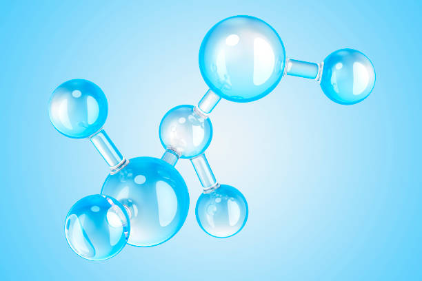 cosmetic essence liquid bubbles molecules antioxidant of liquid bubble, 3d rendering - antioksidan stok fotoğraflar ve resimler