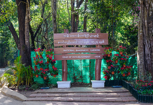 Pyin Oo Lwin, Myanmar - Feb 12, 2017. National Kandawgyi Botanical Gardens in Pyin Oo Lwin, Myanmar. It was first established in 1915 as the Maymyo Botanical Gardens.