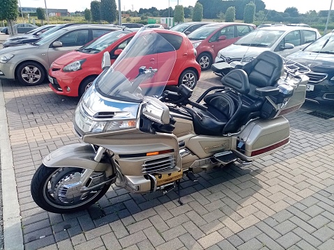 11th August 2023, Dublin, Ireland. Honda Gold Wing 2 seater motorbike, parked in drogheda, County Louth, Ireland.