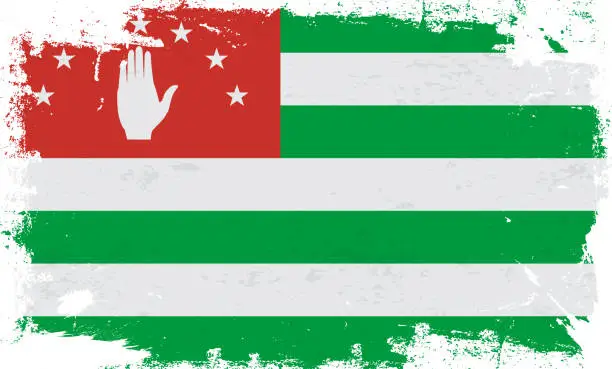 Vector illustration of Abkhazia flag with brush paint textured isolated on white background