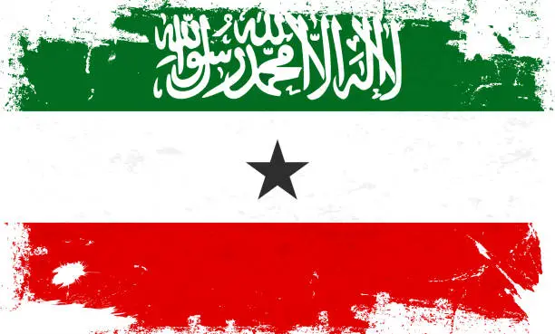 Vector illustration of Somaliland flag with brush paint textured isolated on white background