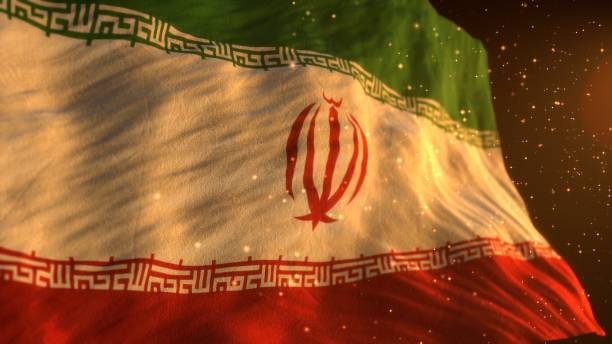Iran national flag. Waving country symbol.